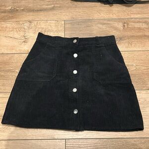 Black corduroy miniskirt, size small